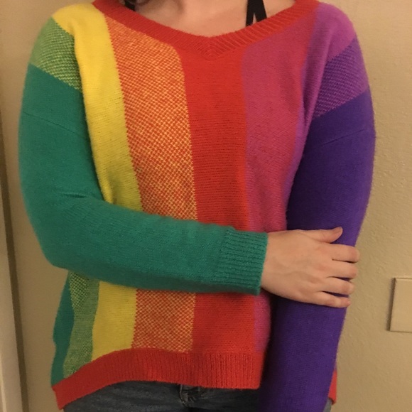 Fashion Nova Rainbow Sweater - Picture 3 of 3